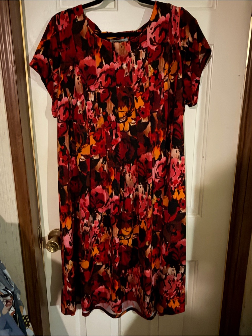 Shelby & Palmer Red, Pink & Orange Floral Shift Dress